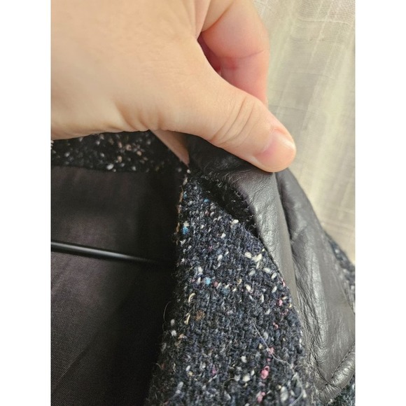 Vintage‎ Havoc 80's Tweed Jacket with Leather Collar, women's 12 - Picture 7 of 7